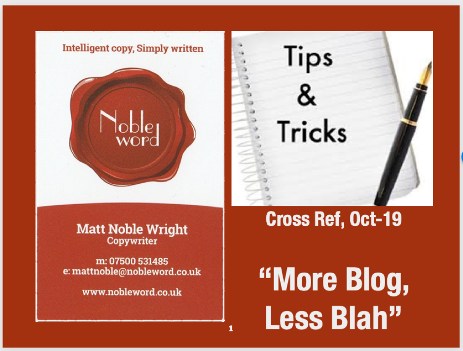 Nobleword – Blog tips n tricks